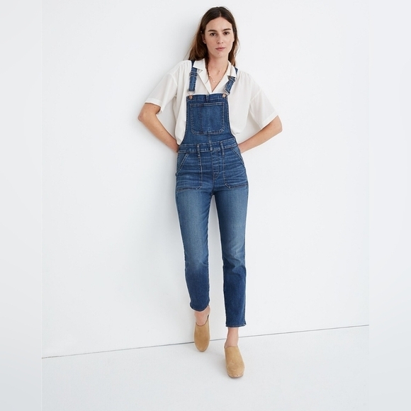 Madewell Stovepipe Overalls‎ in Lorton Wash Denim Size M - Picture 1 of 13